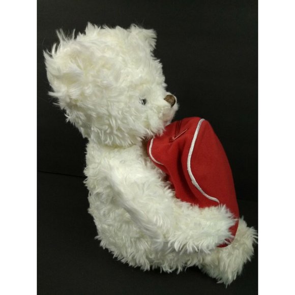Hallmark "From My Heart" White 14" Valentines Day Bear Plush/Heart Gift Zip Bag - Picture 3 of 12